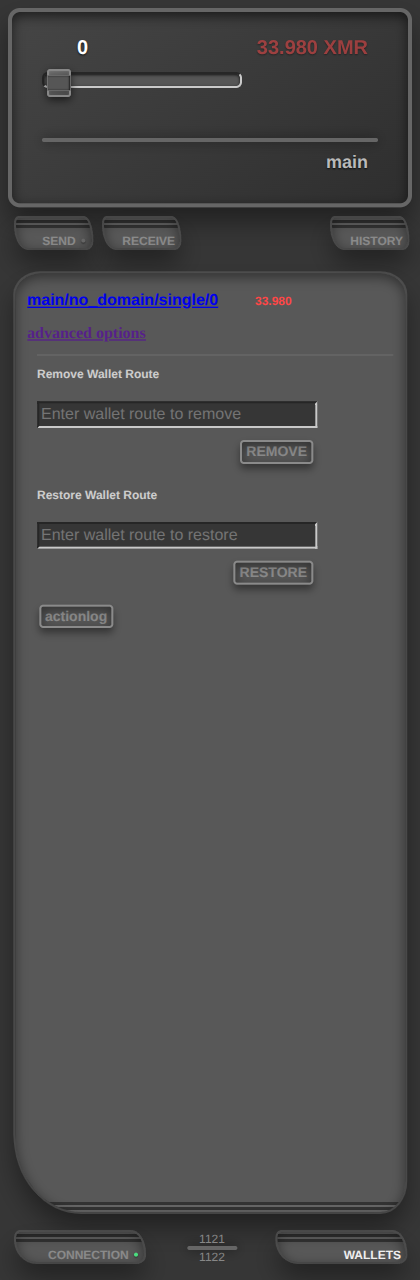 wallets plate with advanced options